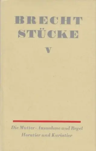 Buch: Stücke. Band V, Brecht, Bertolt. Brecht Stücke, 1968, Aufbau-Verlag