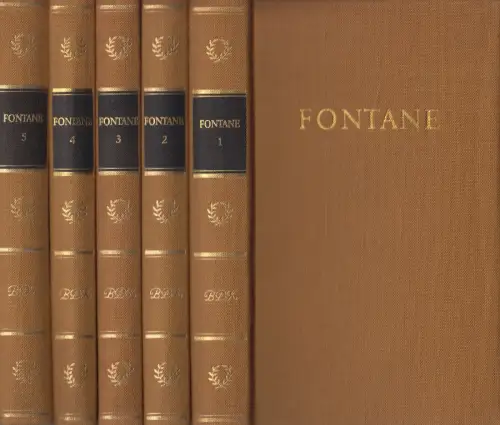 Buch: Theodor Fontanes Werke in fünf Bänden, 1986, BDK, Aufbau Verlag, 5 Bände