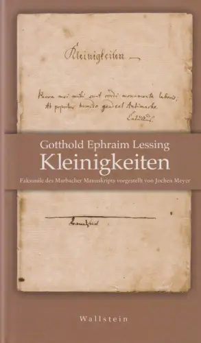 Buch: Kleinigkeiten, Lessing, Gotthold Ephraim, 2000, Wallstein, Faksimile