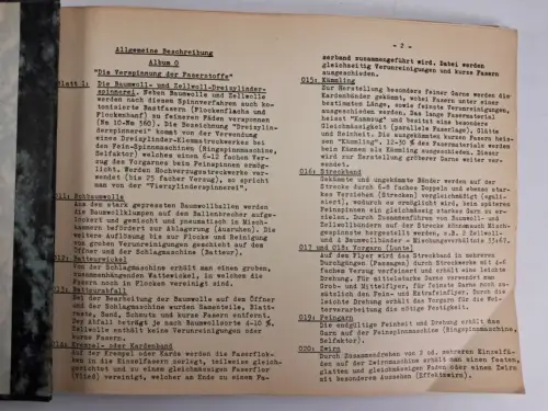 Buch  /Album: Rohmaterialien, Die Verspinnung der Faserstoffe, mit Proben