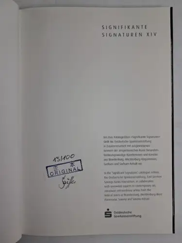 Buch: Rene Schäffer, Signifikante Signaturen IX, M. Freitag, 2014, Sandstein