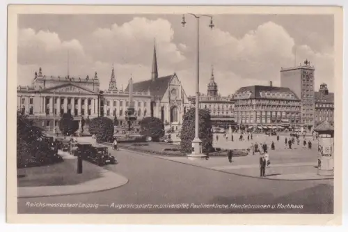 AK Reichsmessestadt Leipzig. Augustusplatz m. Universität, Paulinerkirche...Mohr