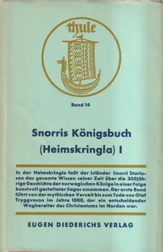 Buch: Snorris Königsbuch (Heimskringla) I, Felix Niedner, Thule, 1965, Diederich