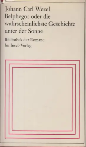 Buch: Belphegor, Wezel, Johann Carl, 1965, Insel Verlag, gebraucht, gut