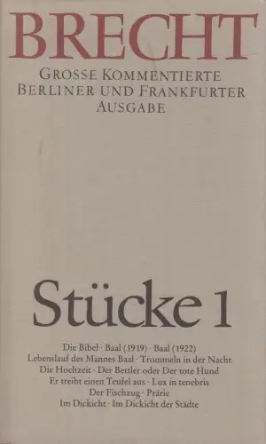 Buch: Brecht, Bertolt, Stücke 1, 1989, Aufbau/Suhrkamp, gebraucht, gut