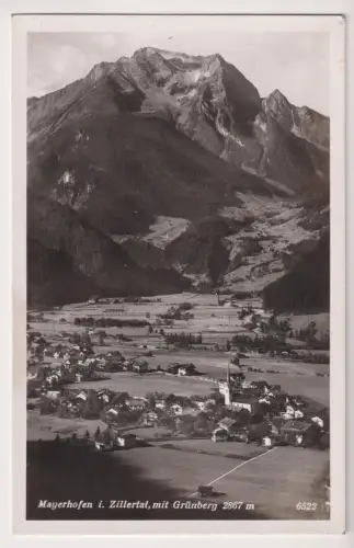 AK Mayerhofen i. Zillertal, mit Grünberg 2867 m, ca. 1939, Tiroler Kunstverlag