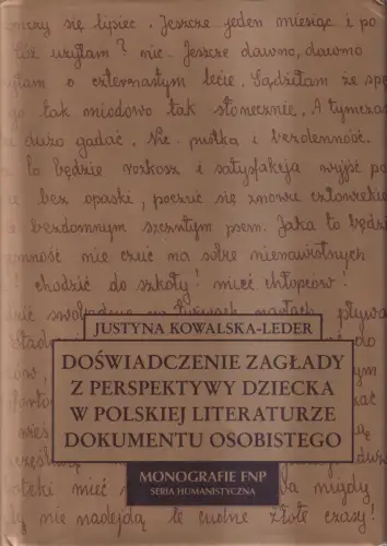 Buch: Doswiadczenie zaglady z perspektywy dziecka ... Justyna Kowalska-Leder