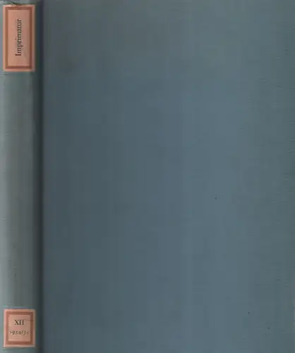 Buch: Imprimatur Band XII, Buchenau, Siegfried (Hrsg.), 1954/55