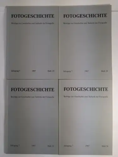 4 Hefte Fotogeschichte Heft 23-26 / 1987, Jahrgang 7, Timm Starl, Beiträge zur..