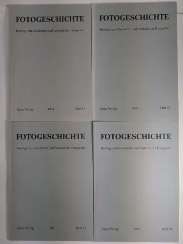 4 Hefte Fotogeschichte Heft 51-54 / 1994, Jahrgang 14, Jonas Verlag, Beiträge...