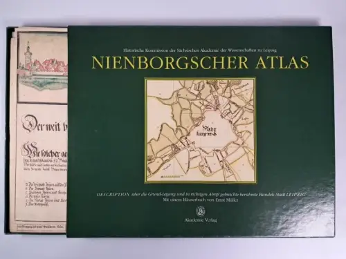 Karton mit Broschur und Loserblattsammlung: Nienborgscher Atlas, E. Müller, 1997