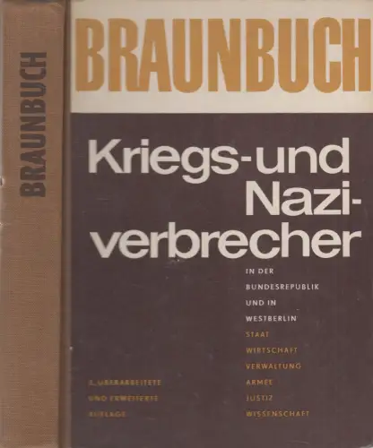 Buch: Braunbuch - Kriegs- und Naziverbrecher in der Bundesrepublik. 1968