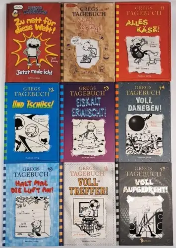 Gregs Tagebuch 11-17 + Mach's wie Greg! + Ruberts Tagebuch, Jeff Kinney, 9 Bände