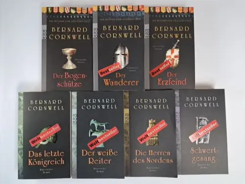 7 Bücher Bernard Cornwell: Die Gralssuche 1-3 + Die Uhtred-Saga 1-4, Rowohlt