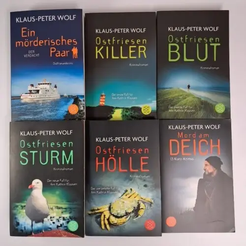 6 Bücher Ostfriesenkrimis, Ann Kathrin Klaasen, Klaus-Peter Wolf, Fischer