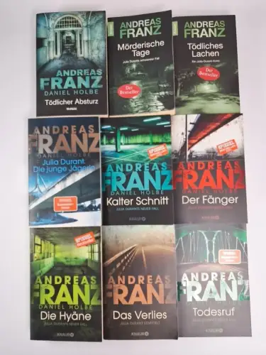 9 Bände Andreas Franz & Daniel Holbe: Julia Durant, die junge Jägerin; Kalter...