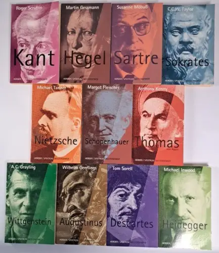 11 Bücher Herder Spektrum Meisterdenker, Kant, Hegel, Sartre, Sokrates, Aquin...