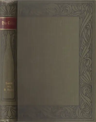 Buch: Die Edda, Hugo Gering, Bibliographisches Institut, gebraucht, gut