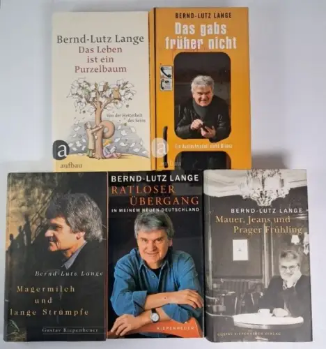 5 Bücher Bernd-Lutz Lange: Magermilch, Purzelbaum, Übergang, Mauer, Jeans ...