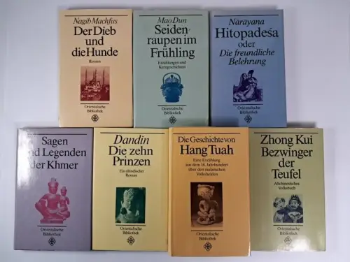 7 Bücher Orientalische Bibliothek, Volk & Welt, Nagib Machfus, Mao Dun, Narayana