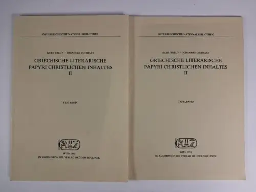 Buch: Griechische literarische Papyri christlichen Inhalt, 1993, Brüder Hollinek