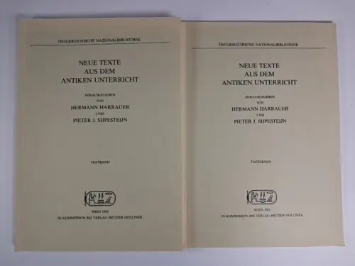 Buch: Neue Texte aus dem Antiken Unterricht, Harrauer & Sijpesteijn, Hollinek