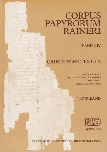 Buch: Corpus Papyrorum Raineri Band XIV. Griechische Texte X. 1989, Tafelband