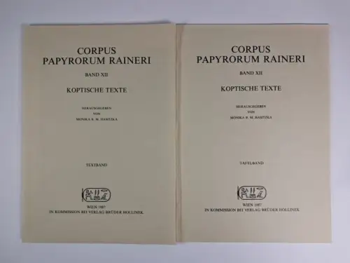 Buch: Corpus Papyrorum Raineri Band XI. Koptische Texte, 2 Bände, Hasitzka, 1987