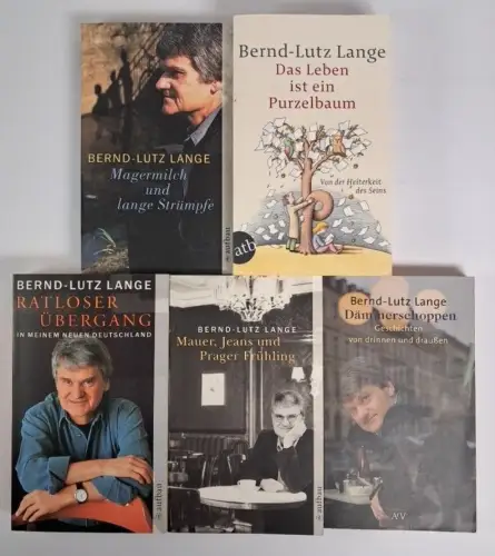 5 Bücher Bernd-Lutz Lange: Magermilch, Purzelbaum, Dämmerschoppen, Mauer ...