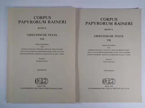 Buch: Corpus Papyrorum Raineri Band X. Griechische Texte VII. 2 Bände, Hollinek