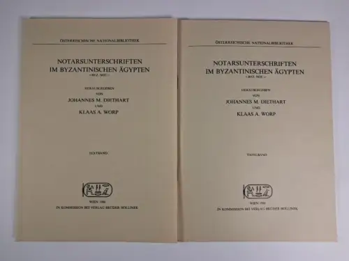 Buch: Notarsunterschriften im Byzantinischen Ägypten, 1986, Brüder Hollinek