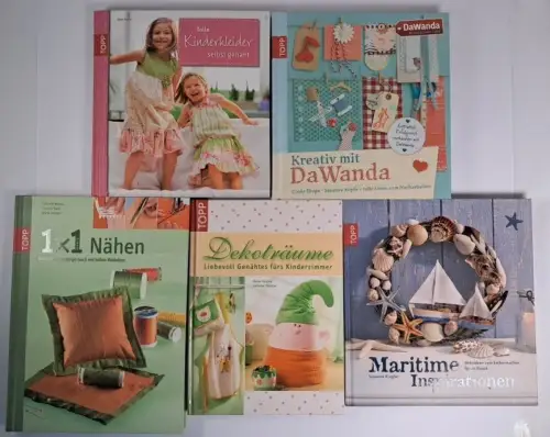 5 Bücher TOPP Nähen, Deko & Basteln: Maritime Inspiration; 1x1 Nähen; Dekoträume