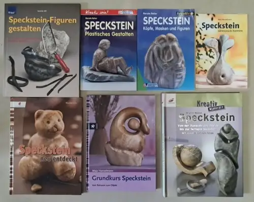 7 Bücher Speckstein Von der Auswahl des Steins bis zur fertigen Figur, Grundkurs