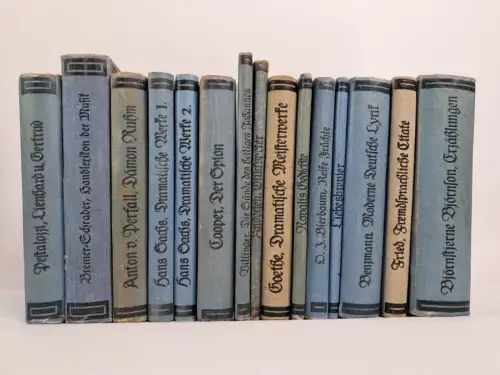 15 Bücher Reclam Universal Bibliothek Blau, Cooper, Goethe, Sachs, Fried ...