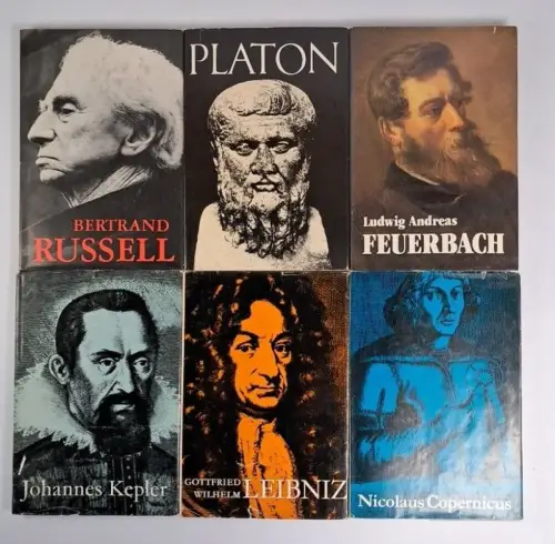 6 Bücher Urania Biografien: Leibniz, Copernicus, Kepler, Platon, Russell ...
