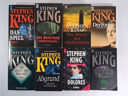 8 Bücher Stephen King: Sie, Dolores, Abgrund, Das Spiel, der