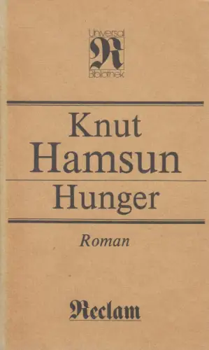 Buch: Hunger, Hamsun, Knut. Reclams Universal-Bibliothek, 1989, gebraucht, gut