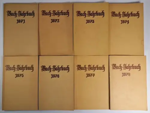 8 Bücher Bach-Jahrbuch 1971-1978, Evangelische Verlagsanstalt, gebraucht, gut