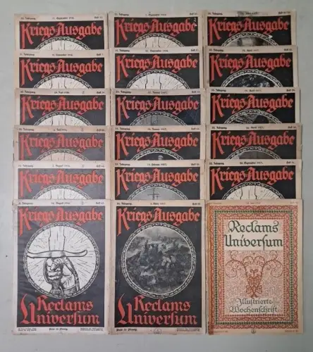 18 Hefte Reclams Universum 1914-1918, Moderne illustrierte Wochenschrift