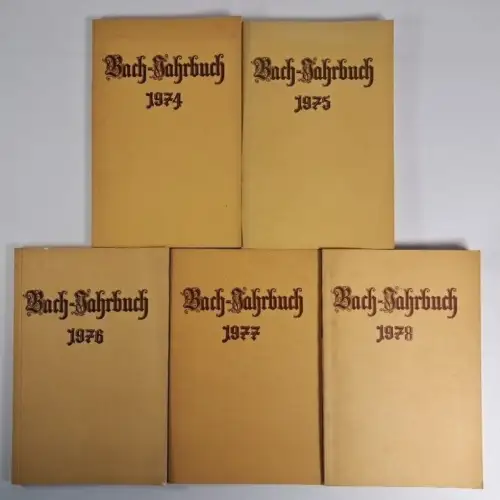 5 Bücher Bach-Jahrbuch 1974-1978, Evangelische Verlagsanstalt, gebraucht, gut