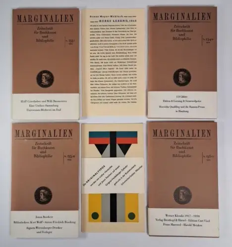 Marginalien Nr. 133-136, Jahrgang 1994, Originalgrafiken von Hohlfeld & Reichert