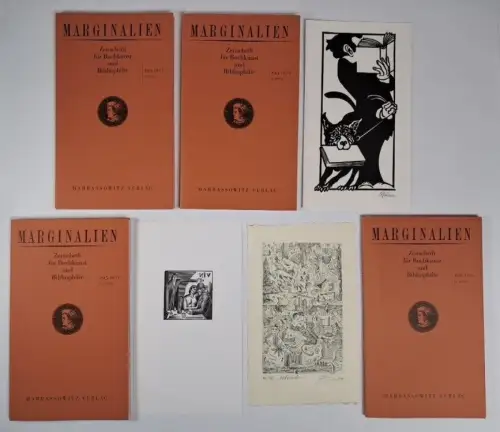 Marginalien Nr. 193-196, Jahrgang 2009, mit 3 signierten Originalgrafiken