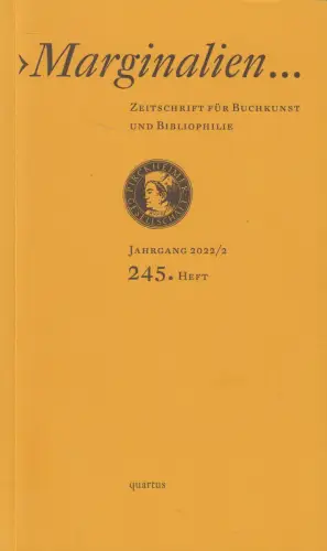 Marginalien. 245. Heft, Jahrgang 2022/2, quartus Verlag, gebraucht, sehr gut
