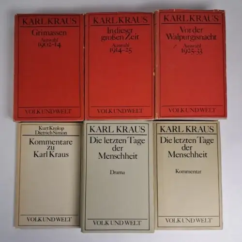 Buch: Karl Kraus - Ausgewählte Werke Band 1-5,2, Volk und Welt, 6 Bände, um 1977