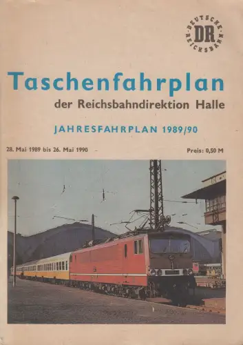Heft: Taschenfahrplan der Reichsbahndirektion Halle. Jahresfahrplan 1889/90