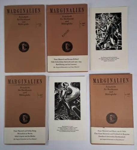 Marginalien Nr. 125-128, Jahrgang 1992, 2 Originalgrafiken von Frans Masereel