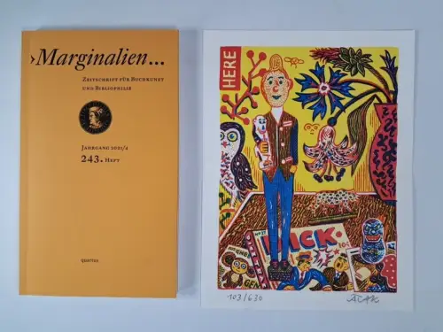 Marginalien. 243. Heft, Jahrgang 2021/4, mit signierter Originalgrafik von ATAK