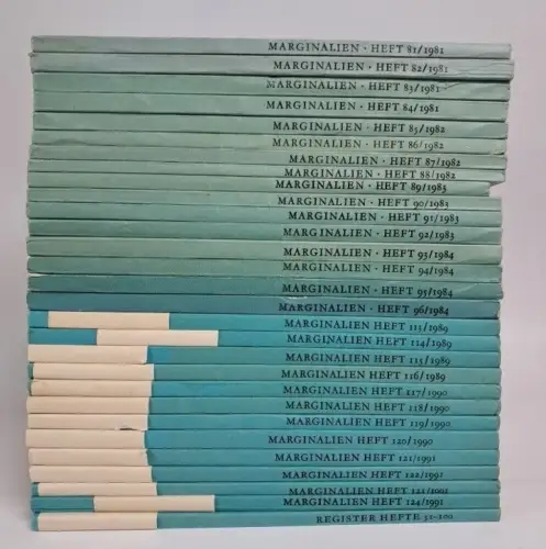 29 Hefte Marginalien. Zeitschrift für Buchkunst und Bibliophilie, 1981-1991