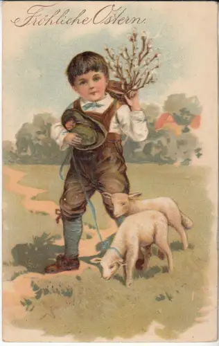AK Fröhliche Ostern, ca. 1912, Postkarte, Grußkarte, gelaufen, gebraucht, gut