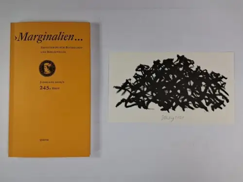 Marginalien. 245. Heft, Jahrgang 2022/2, mit Originalgrafik von Max Uhlig